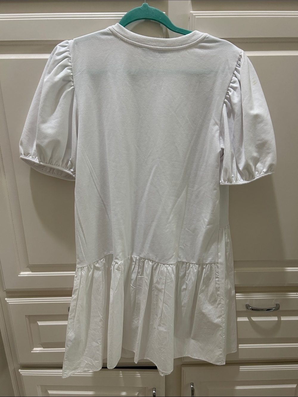 English Factory White Puff Sleeve Tiered Mini Dress - Picture 10 of 10